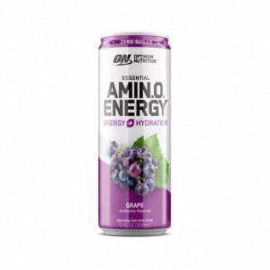 Optimum Nutrition ESSENTIAL AMIN.O. ENERGY+ Electrolytes Sparkling Grape 355ml * 12 Cans (12 Servings) | 50971VFST