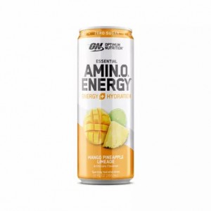 Optimum Nutrition ESSENTIAL AMIN.O. ENERGY+ Electrolytes Sparkling Mango Pineapple Lime 355ml * 12 Cans (12 Servings) | 16024PWUM