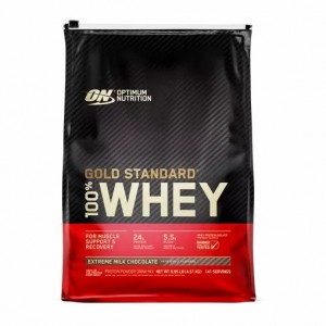 Optimum Nutrition GOLD STANDARD 100% WHEY™ Extreme Milk Chocolate 10 lb (141 Servings) | 86302VBAM