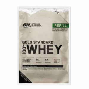 Optimum Nutrition GOLD STANDARD 100% WHEY™ Recyclable Refill Bag Vanilla Ice Cream 2 lb (29 Servings) | 28364ULNX