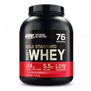 Optimum Nutrition Gold Standard 100% Whey Protein Powder Delicious Strawberry 2.28 kg (76 Servings) | 25014VQDO