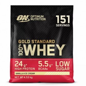 Optimum Nutrition Gold Standard 100% Whey Protein Powder Vanilla Ice Cream 4.53 kg (151 Servings) | 40239AXGJ