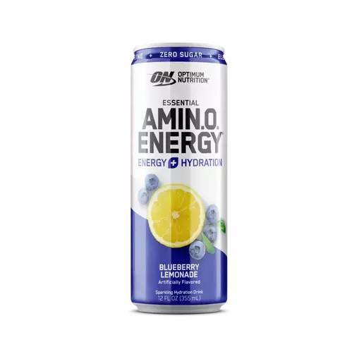 Optimum Nutrition ESSENTIAL AMIN.O. ENERGY+ Electrolytes Sparkling Blueberry Lemonade 355ml * 12 Cans (12 Servings) | 23915TYNC