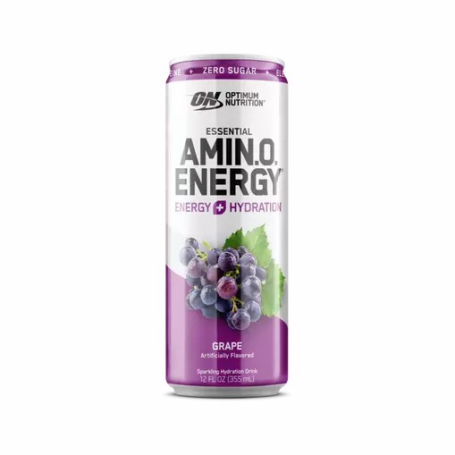 Optimum Nutrition ESSENTIAL AMIN.O. ENERGY+ Electrolytes Sparkling Grape 355ml * 12 Cans (12 Servings) | 50971VFST