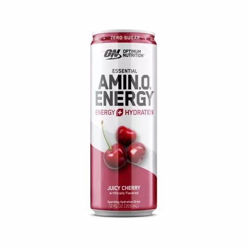 Optimum Nutrition ESSENTIAL AMIN.O. ENERGY+ Electrolytes Sparkling Juicy Cherry 355ml * 12 Cans (12 Servings) | 24867WMSB