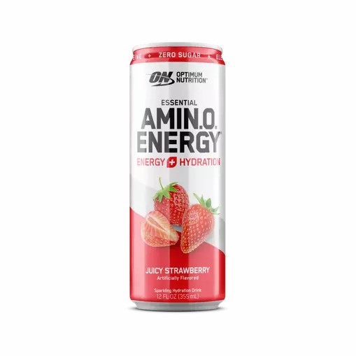 Optimum Nutrition ESSENTIAL AMIN.O. ENERGY+ Electrolytes Sparkling Juicy Strawberry 355ml * 12 Cans (12 Servings) | 02359EBNQ