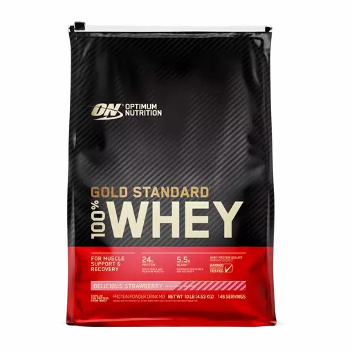 Optimum Nutrition GOLD STANDARD 100% WHEY™ Delicious Strawberry 10 lb (146 Servings) | 79318KIPL