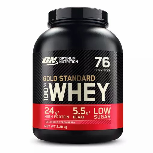 Optimum Nutrition Gold Standard 100% Whey Protein Powder Delicious Strawberry 2.28 kg (76 Servings) | 25014VQDO