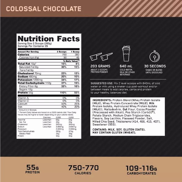 Optimum Nutrition Gold Standard Gainer Chocolate 4.67kg | 69738KQUH