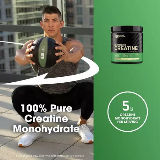 Optimum Nutrition Micronized Creatine Powder Unflavored 0.66 lb (60 Servings) | 20795DMUT