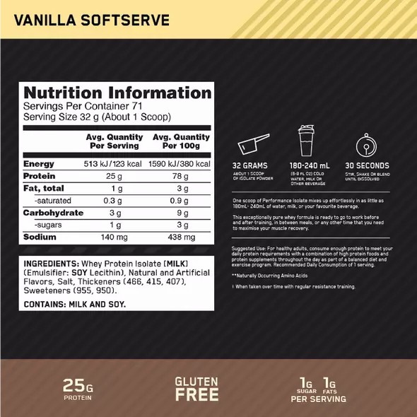 Optimum Nutrition Performance Isolate Vanilla 2.27kg | 68472LVJI