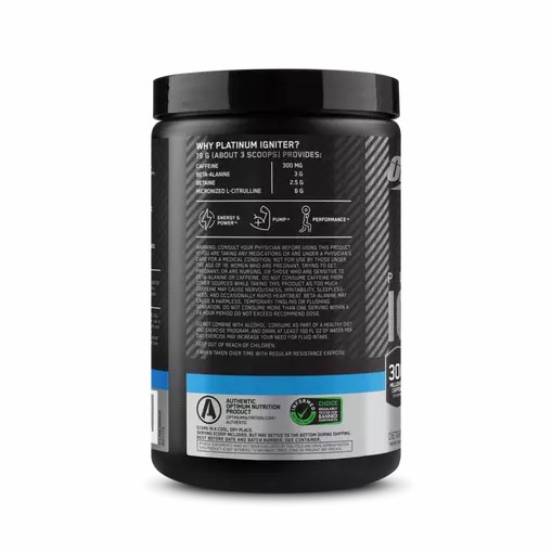 Optimum Nutrition Platinum Igniter Blue Raspberry Freeze 0.84 lb (20 Servings) | 05672ECGF