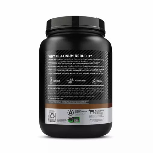 Optimum Nutrition Platinum Rebuild Dark Chocolate 1.67 lb (20 Servings) | 42078SXZL