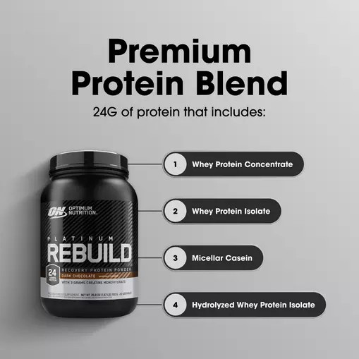 Optimum Nutrition Platinum Rebuild Dark Chocolate 1.67 lb (20 Servings) | 42078SXZL